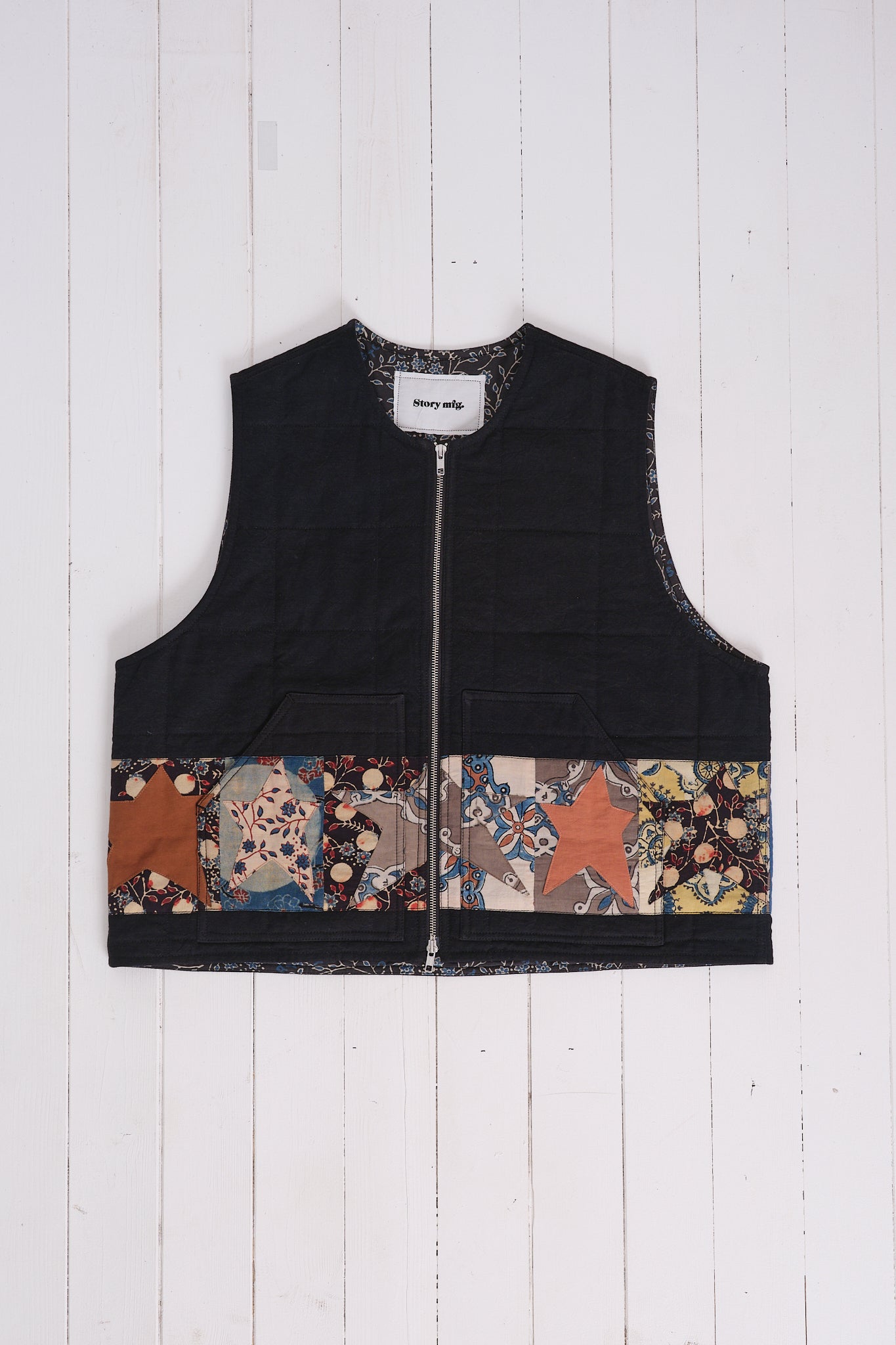 Saturn Vest - Iron Black Star Scraps Patchwork 2 – Story mfg.