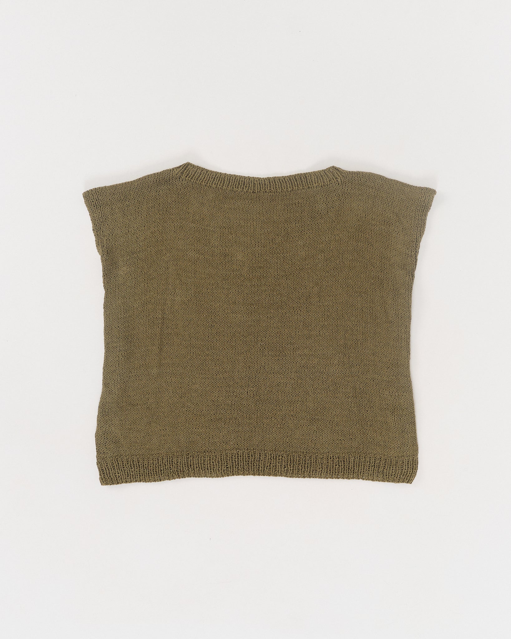 Button Knit Vest - Olive Contest