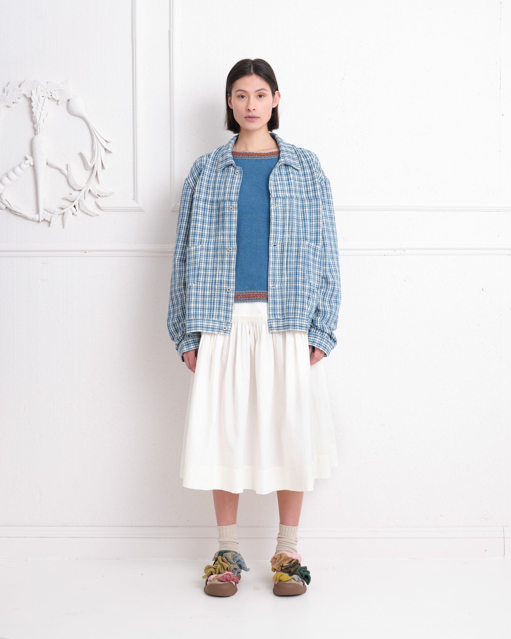 Sundae Jacket - Indigo Check Handloom