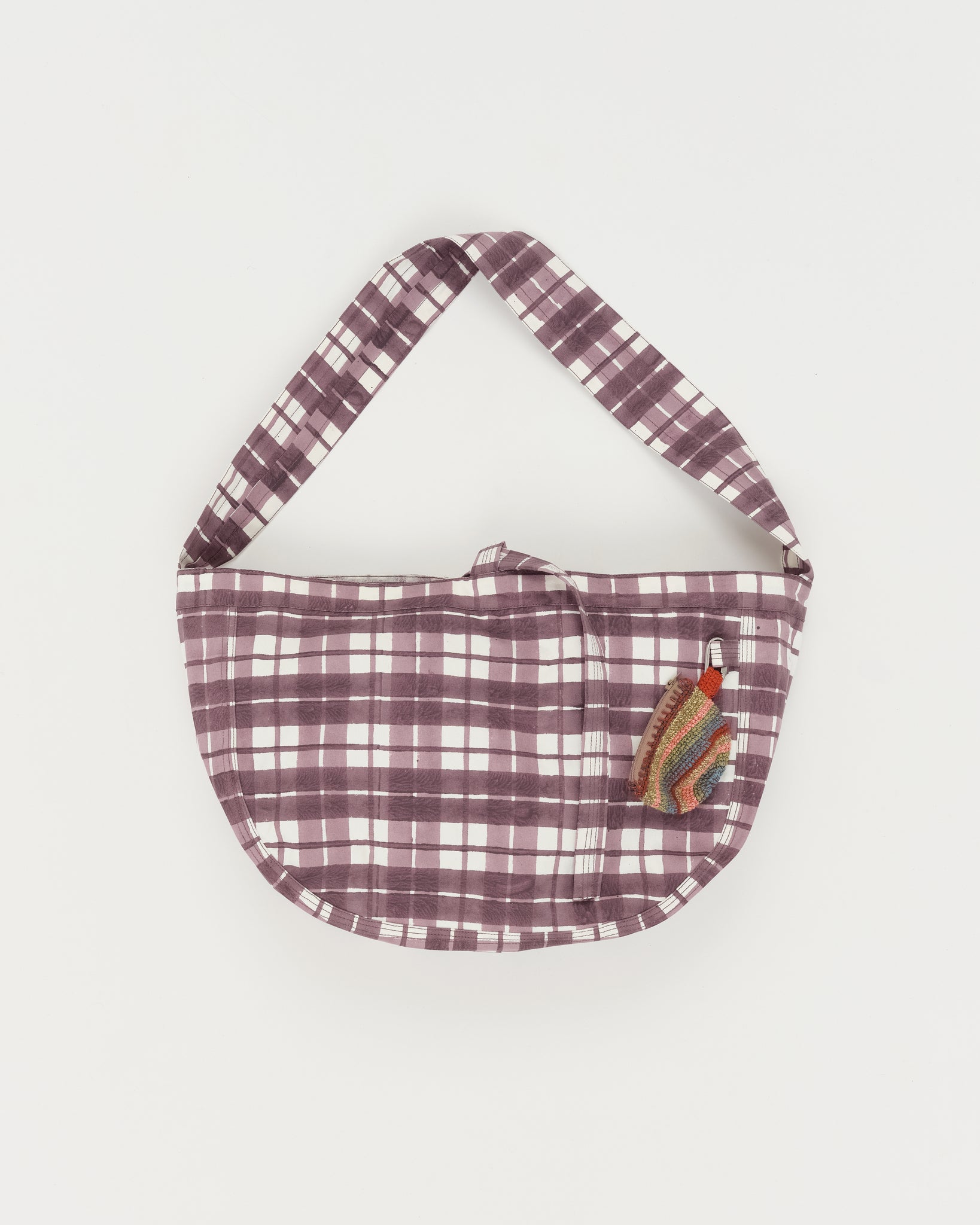 Big Shop Tote - Purple Check