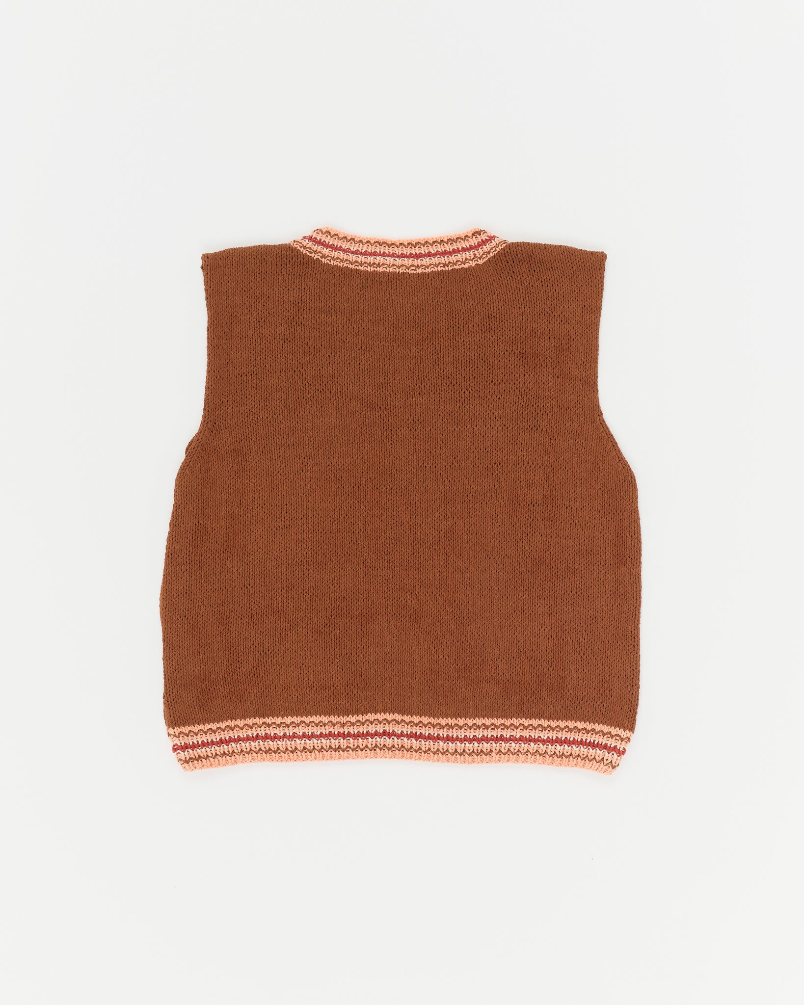 Bulb Knit Vest - Brown Leaf