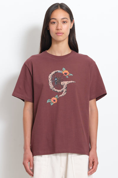 Recycled Cotton SS Tee - Chocolate G Spider