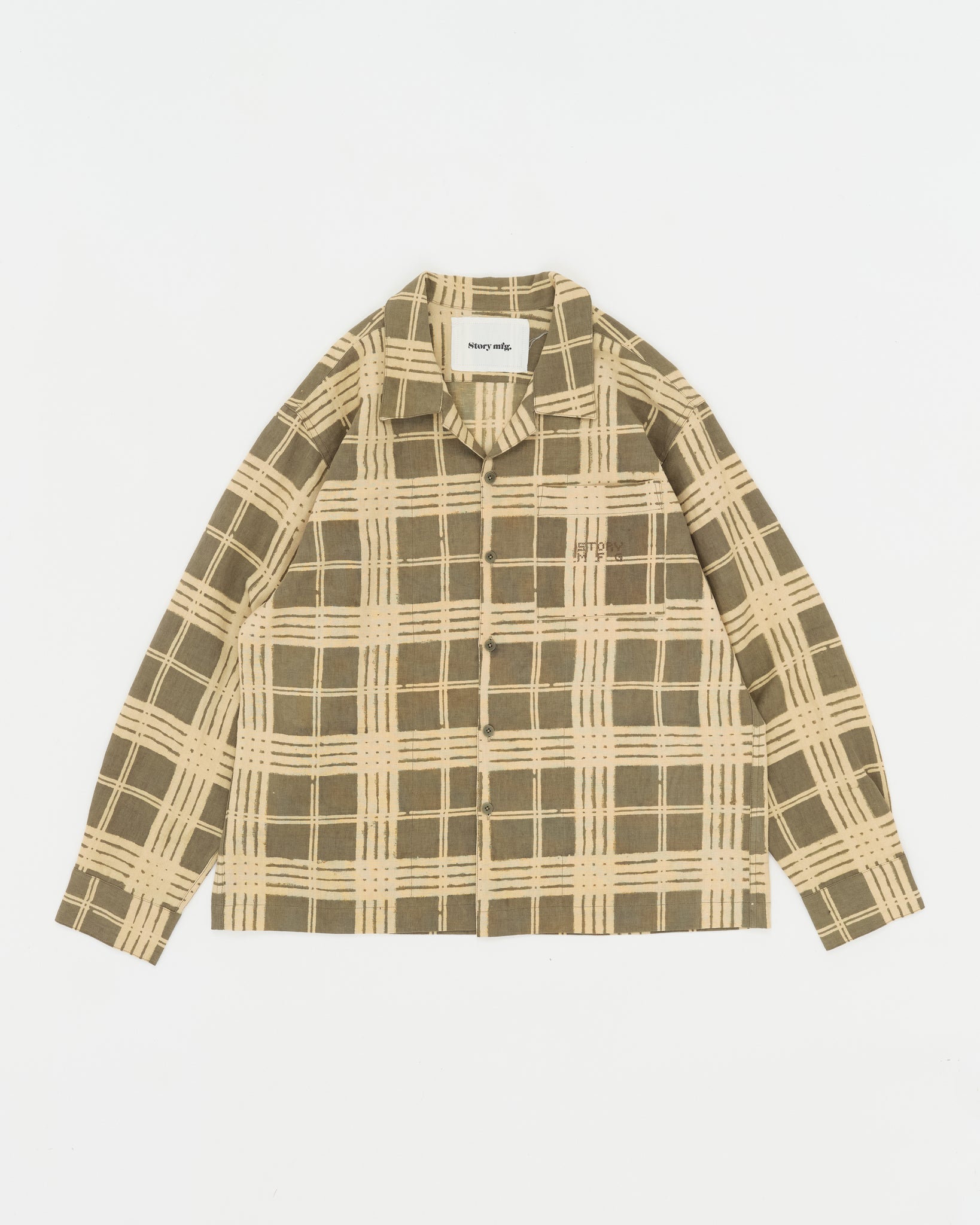 Greetings Shirt LS - Olive Resist Check