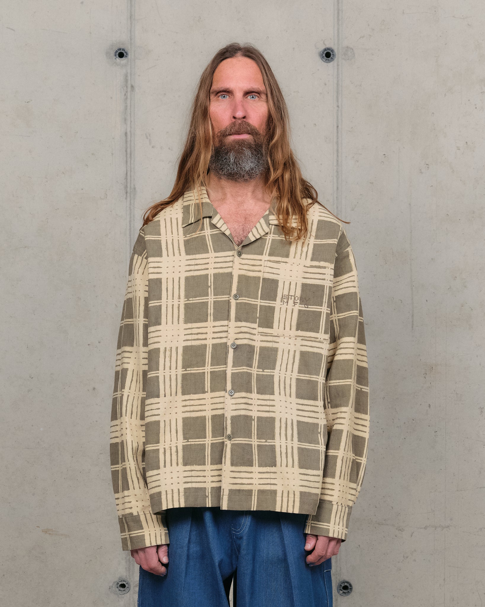 Greetings Shirt LS - Olive Resist Check