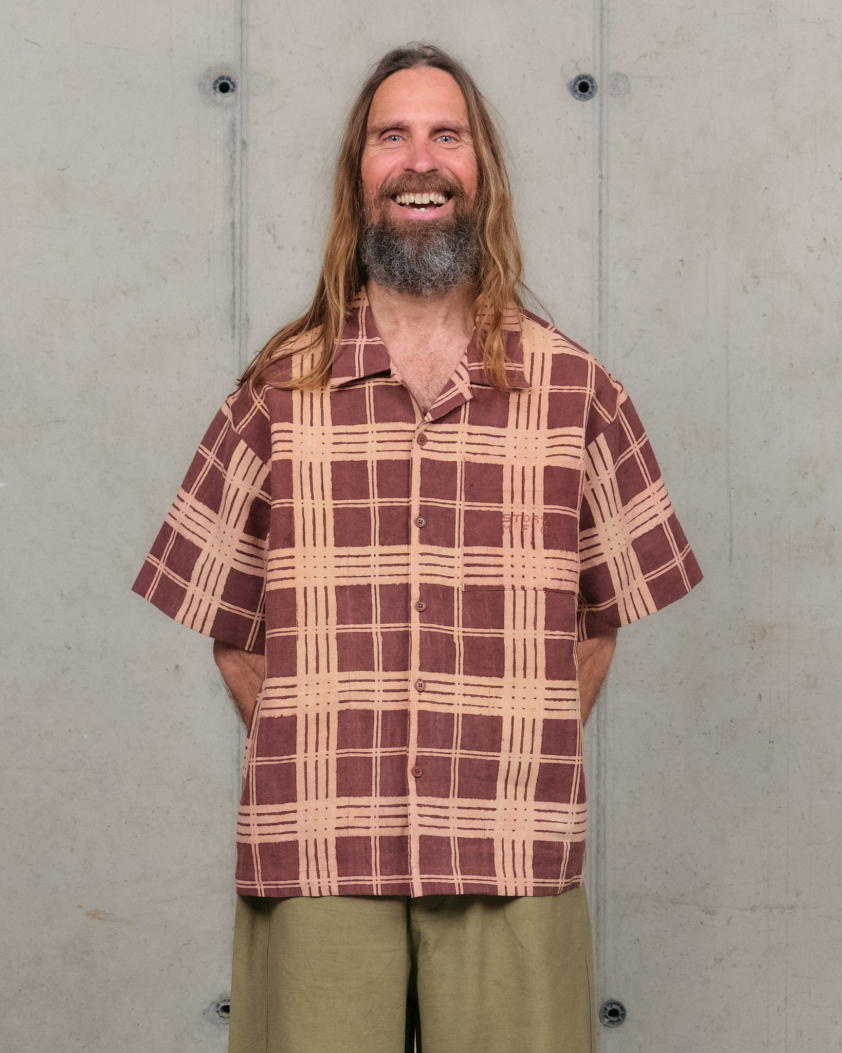 Greetings Shirt SS - Brown Resist Check