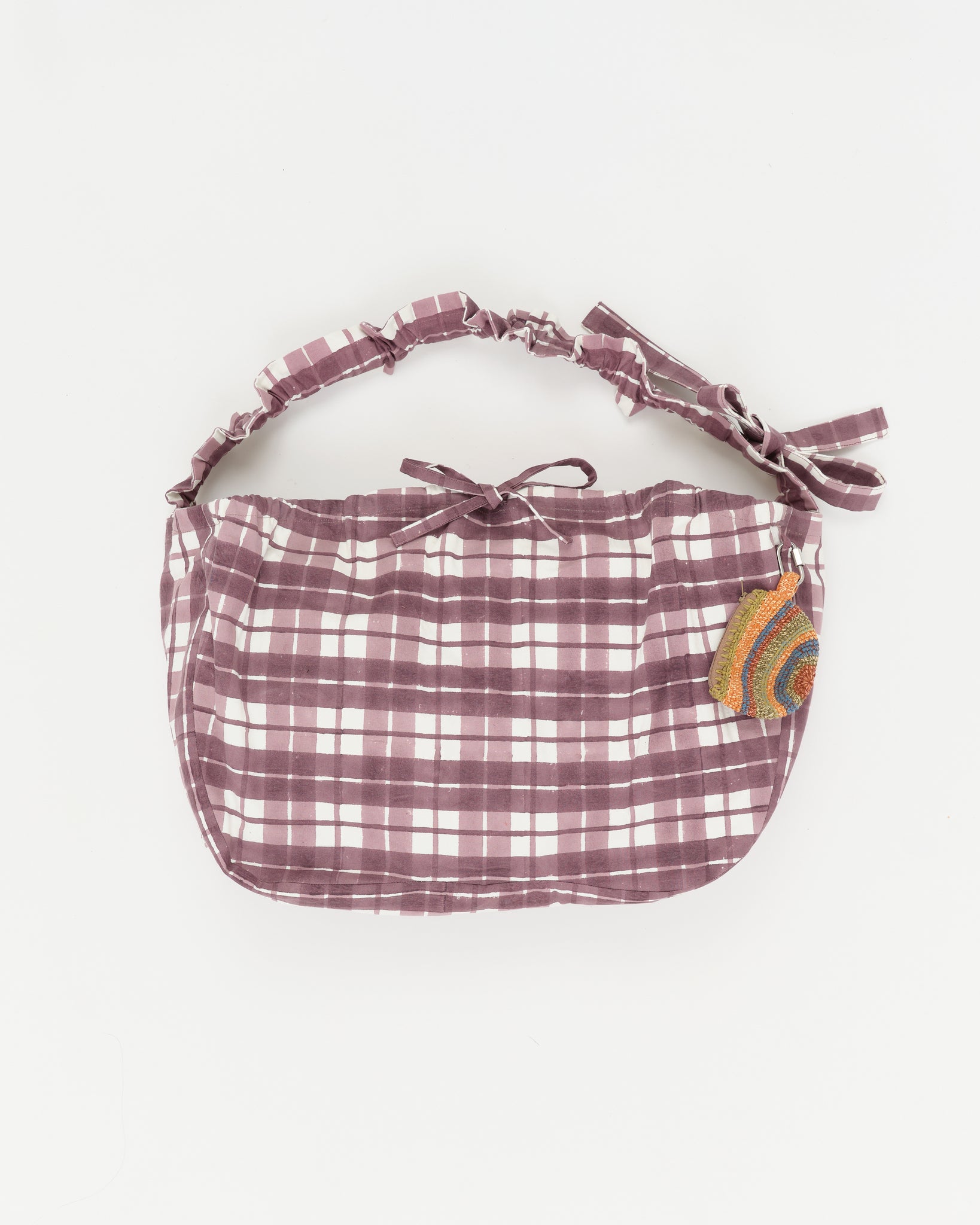 Large Drawstring Port-All - Purple Check