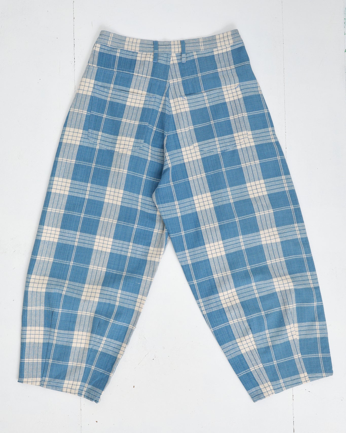 Lush Pants - Indigo Ecru Check