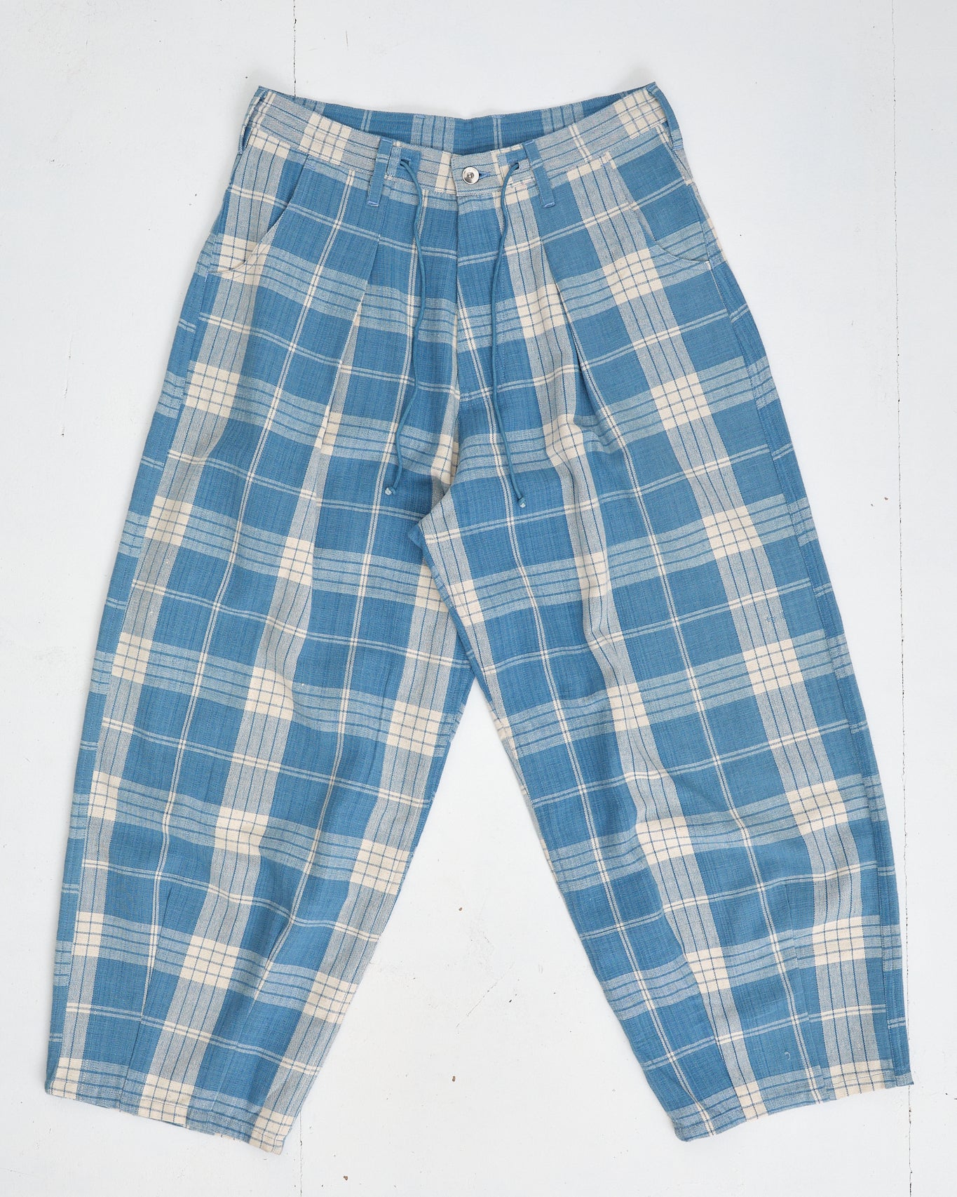 Lush Pants - Indigo Ecru Check