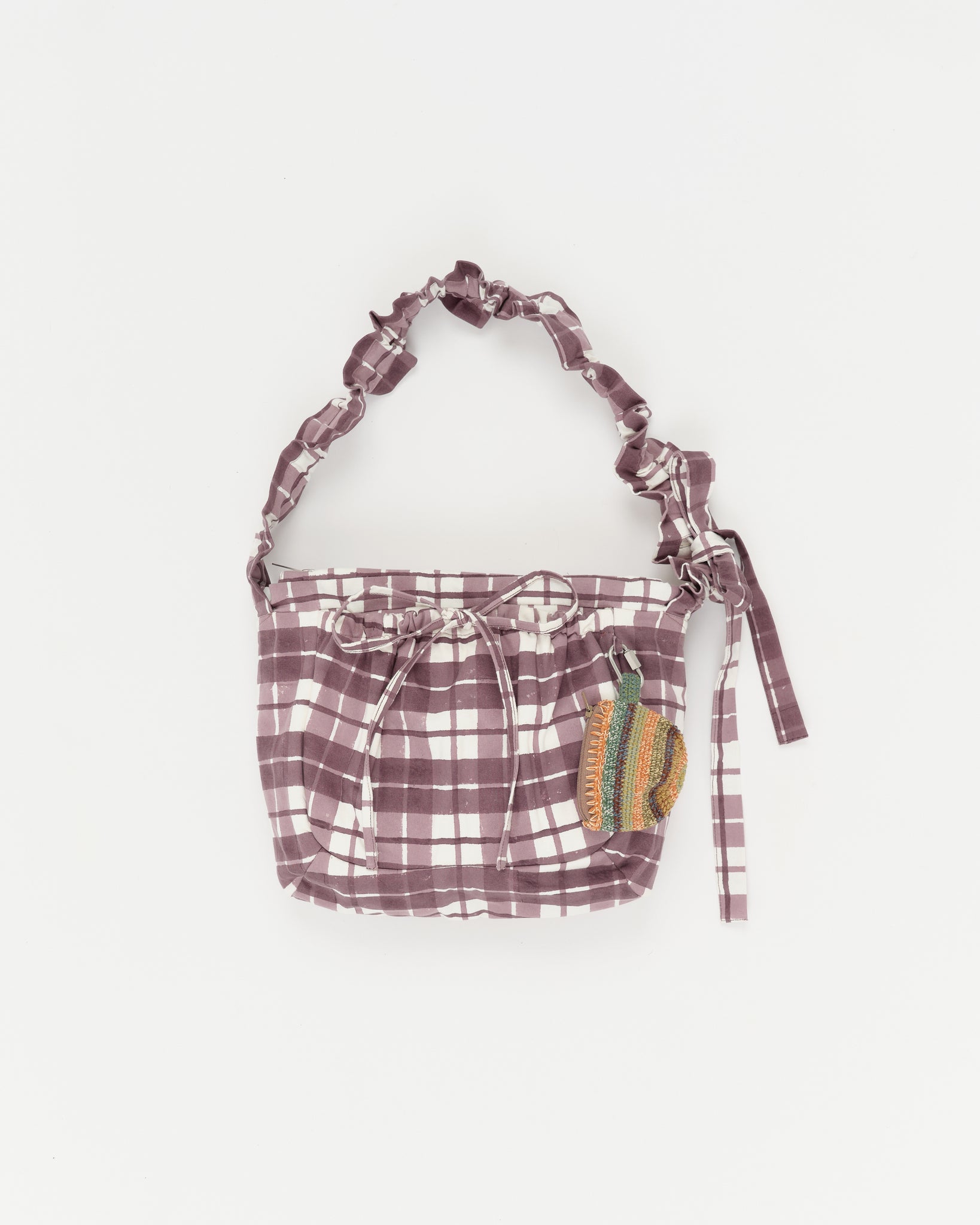 Medium Drawstring Port-All - Purple Check