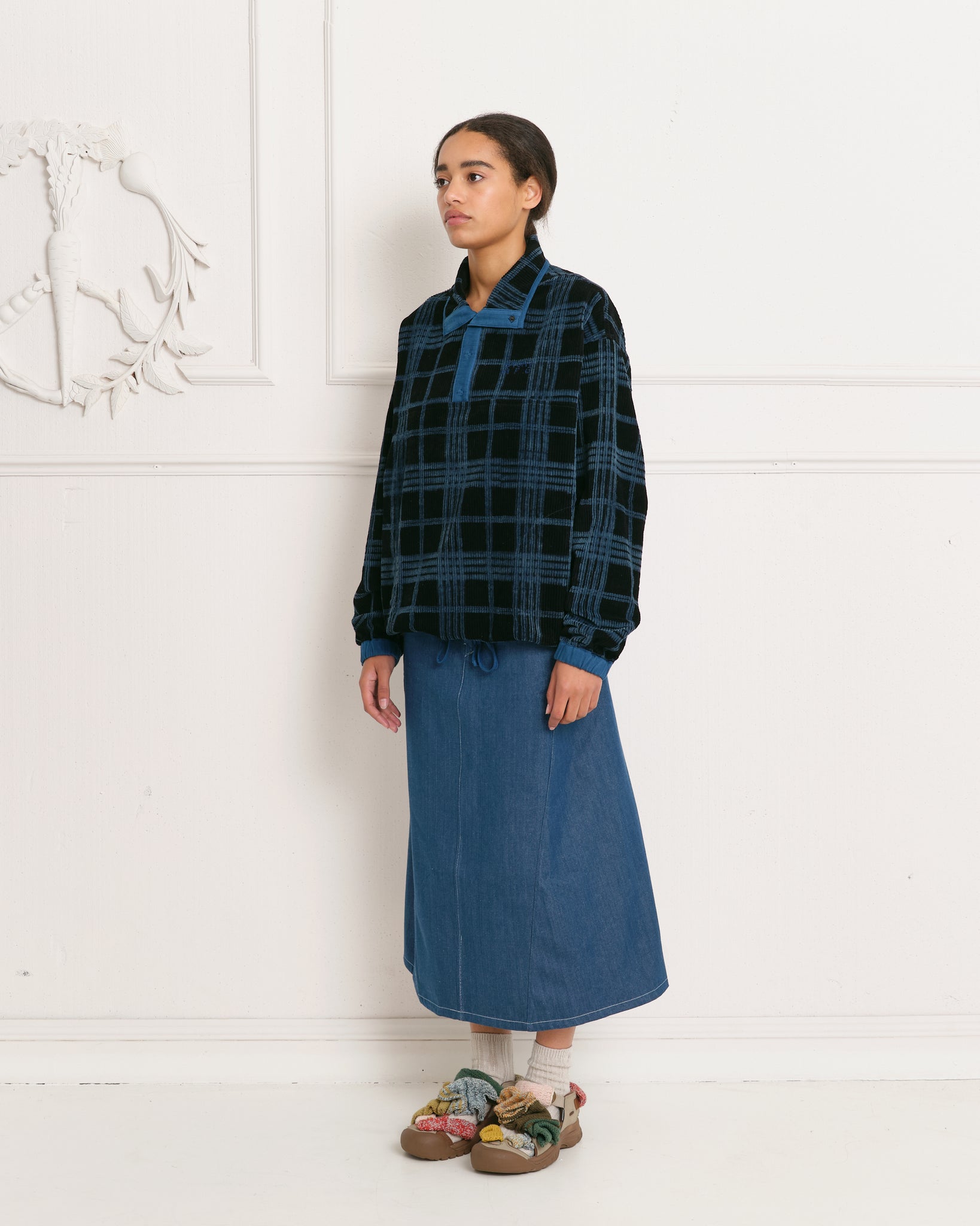 Twisty Skirt - Indigo Denim Wonky-Wear