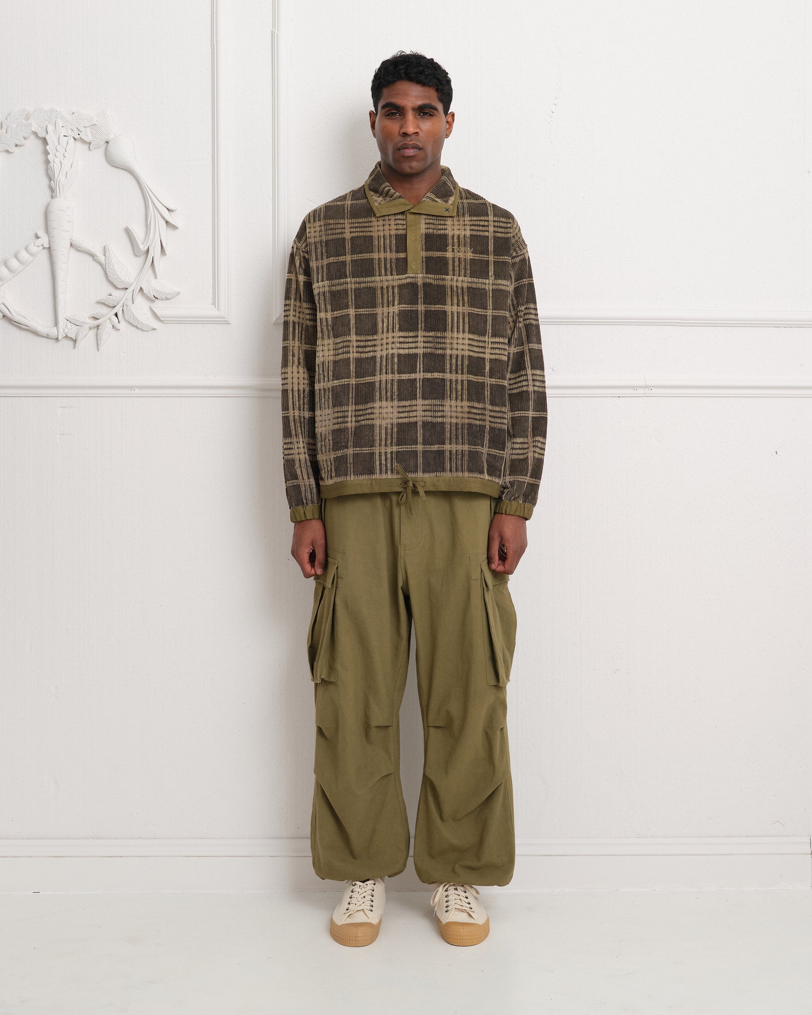 Polite Pullover - Olive Resist Check