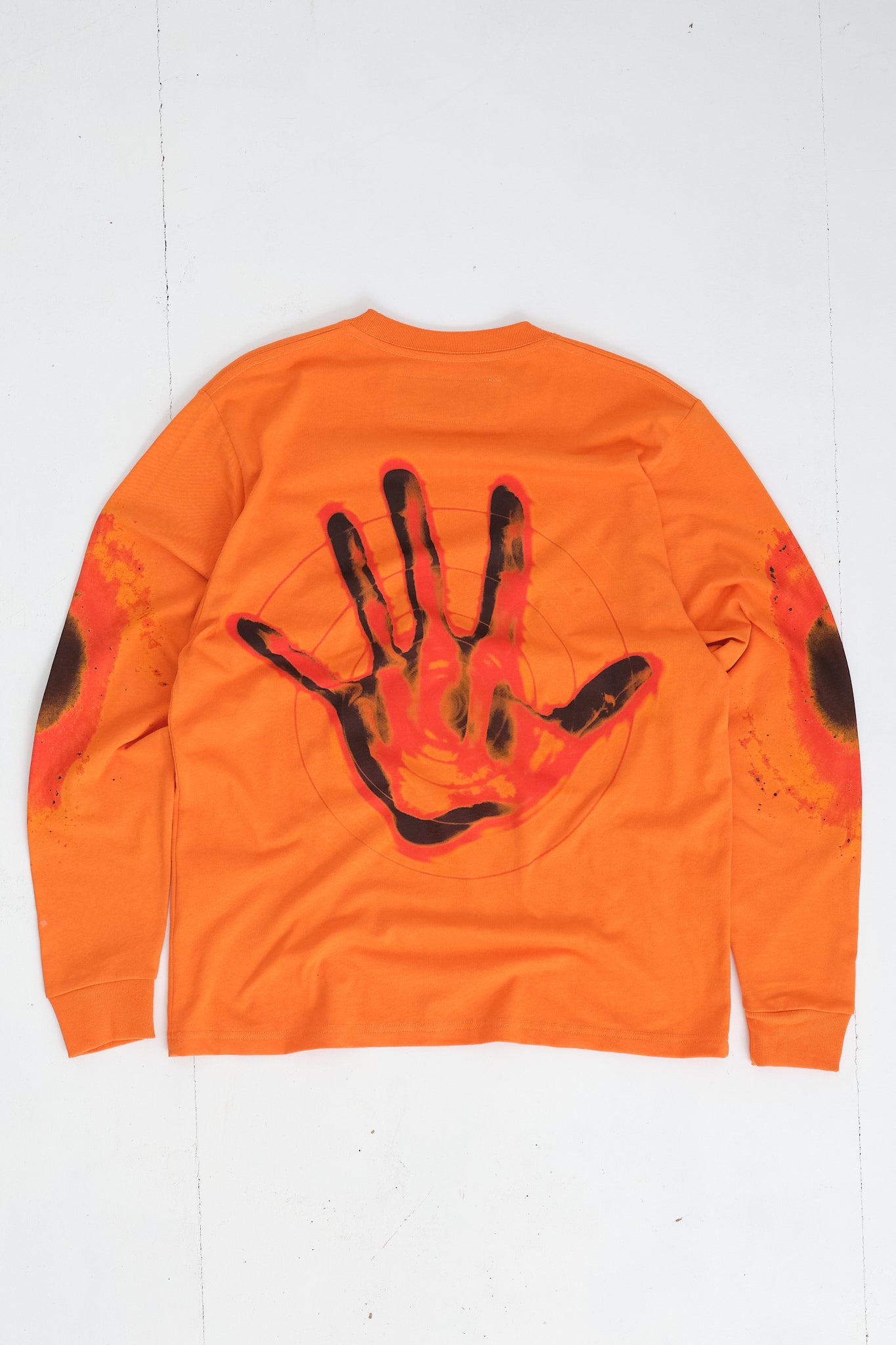 Recycled Cotton LS Tee - Orange Hand