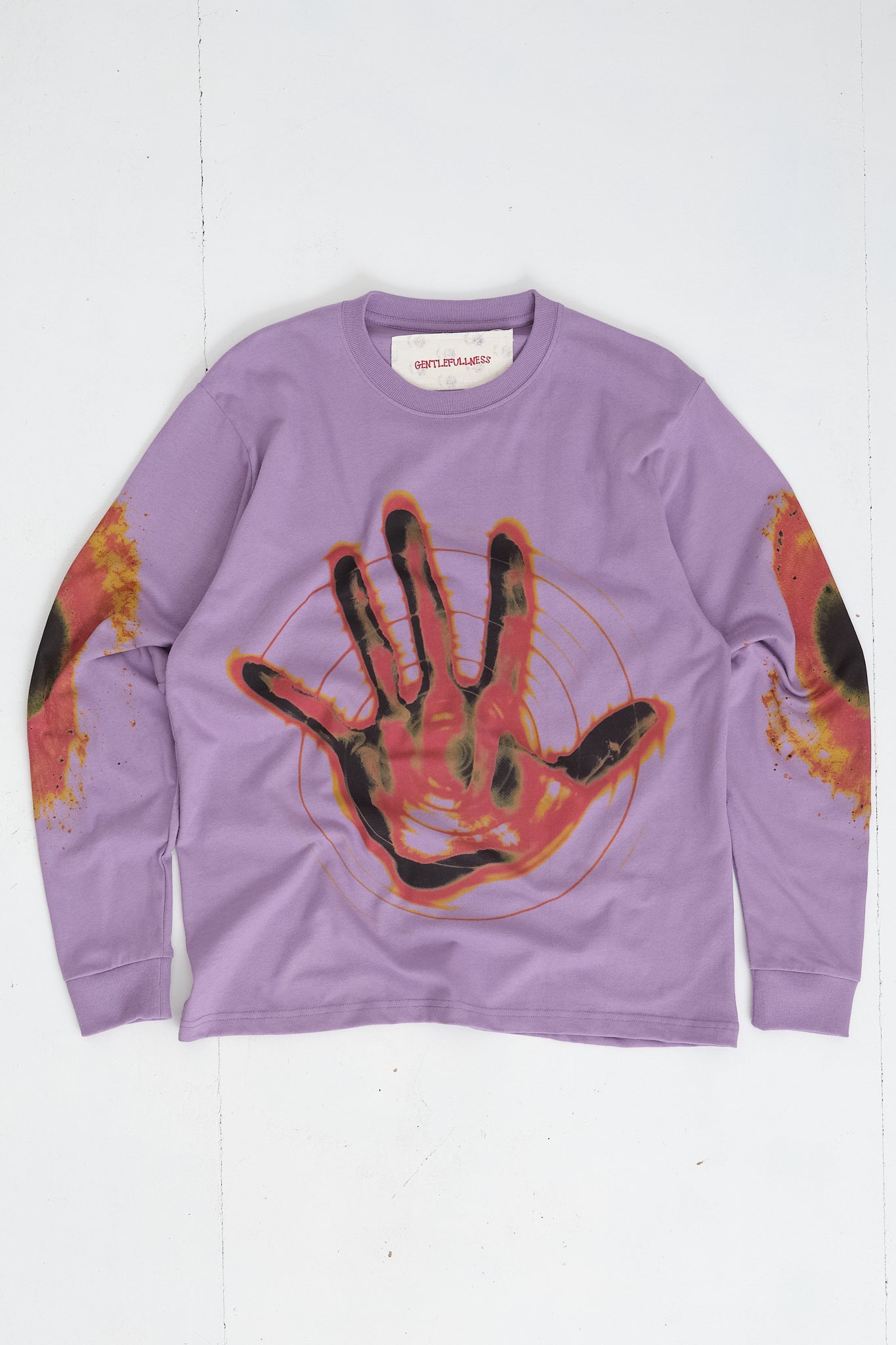 Recycled Cotton LS Tee - Purple Hand