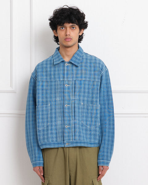 Sundae Jacket - Indigo Mini Check