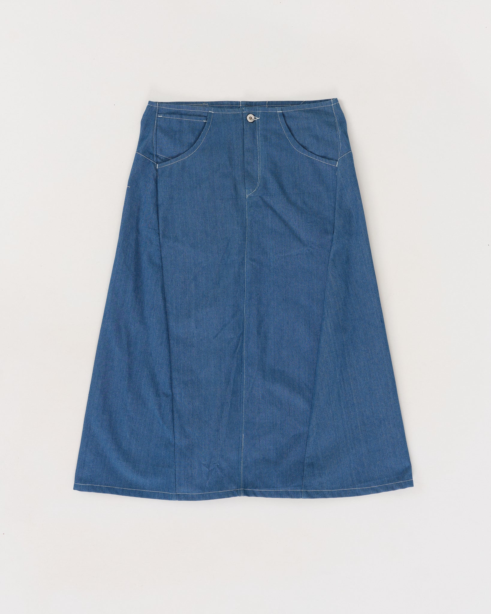 Twisty Skirt - Indigo Denim Wonky-Wear