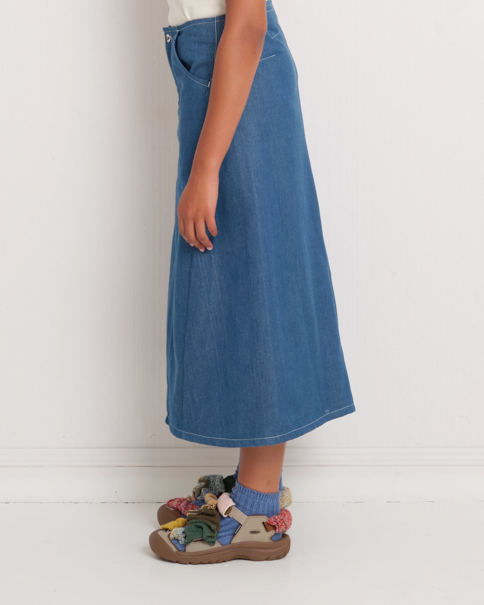 Twisty Skirt - Indigo Denim Wonky-Wear